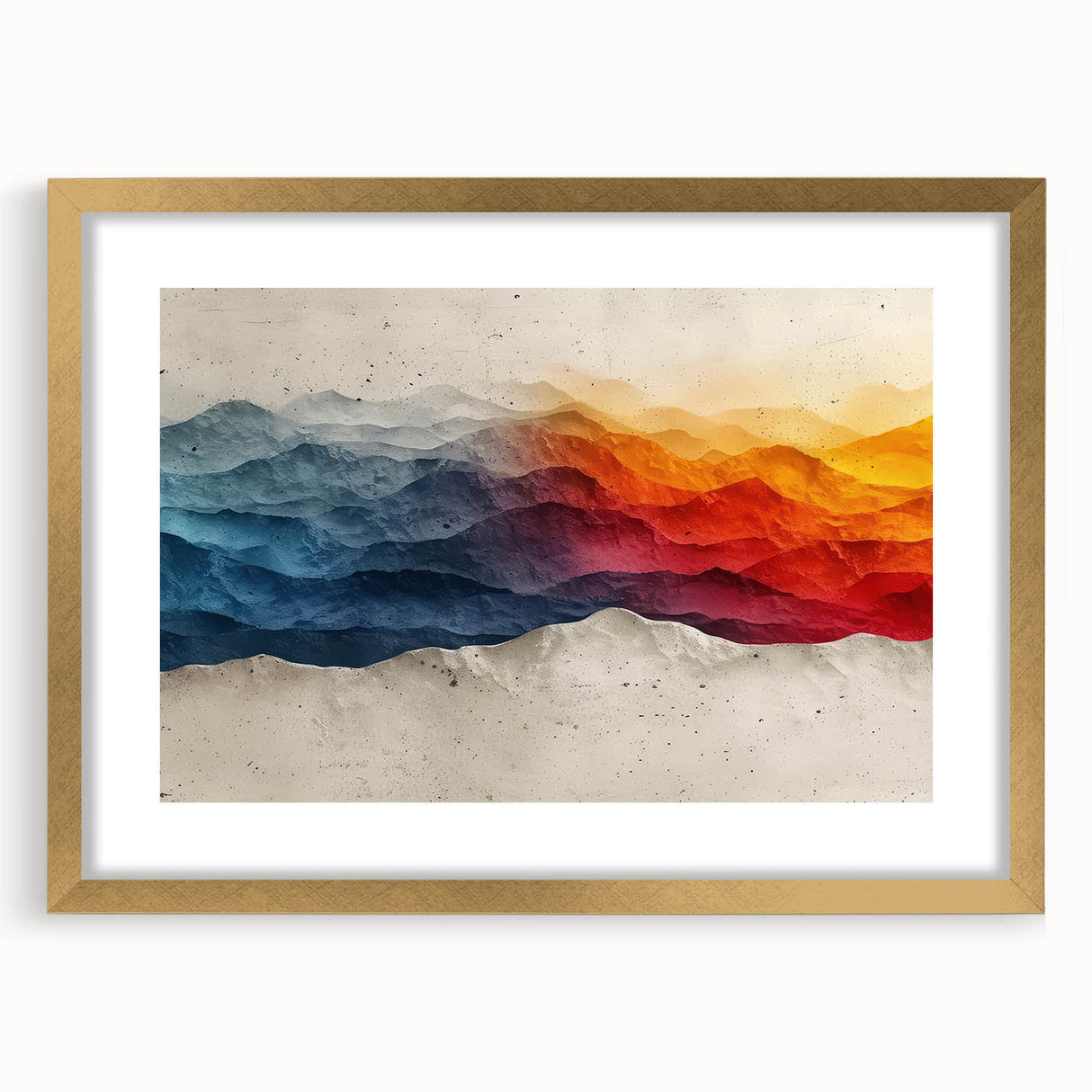 Glam Wall Art – Vibrant Abstract Mountain Landscape with Bold Colors
