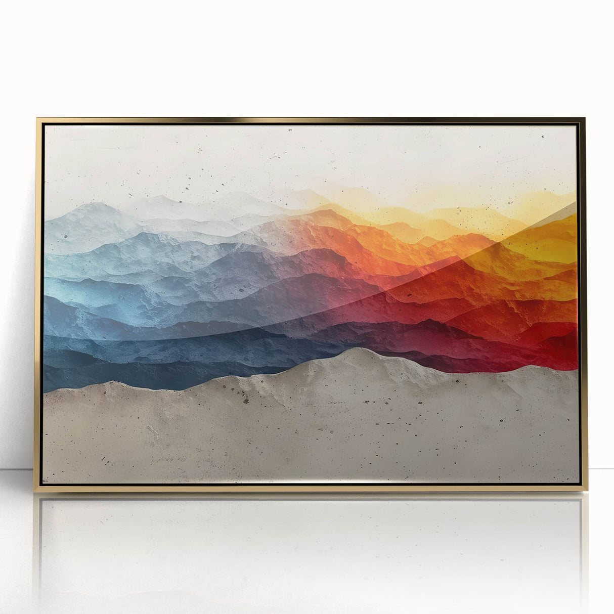 Glam Wall Art – Vibrant Abstract Mountain Landscape with Bold Colors