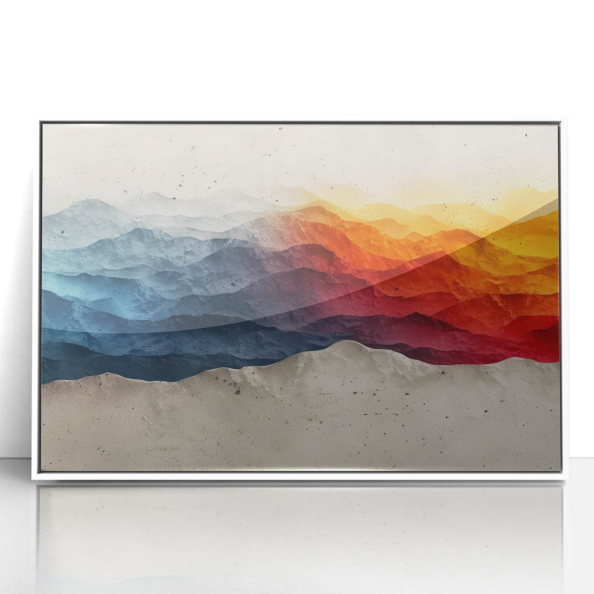Glam Wall Art – Vibrant Abstract Mountain Landscape with Bold Colors