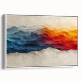 Glam Wall Art – Vibrant Abstract Mountain Landscape with Bold Colors