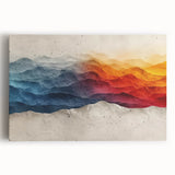 Glam Wall Art – Vibrant Abstract Mountain Landscape with Bold Colors