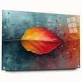 Glamorous Autumn Leaf Glam Wall Art – Luxury Modern Metallic Decor