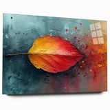 Glamorous Autumn Leaf Glam Wall Art – Luxury Modern Metallic Decor