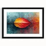 Glamorous Autumn Leaf Glam Wall Art – Luxury Modern Metallic Decor