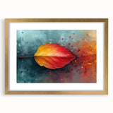 Glamorous Autumn Leaf Glam Wall Art – Luxury Modern Metallic Decor