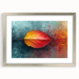Glamorous Autumn Leaf Glam Wall Art – Luxury Modern Metallic Decor