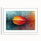 Glamorous Autumn Leaf Glam Wall Art – Luxury Modern Metallic Decor