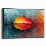 Glamorous Autumn Leaf Glam Wall Art – Luxury Modern Metallic Decor