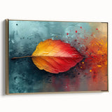 Glamorous Autumn Leaf Glam Wall Art – Luxury Modern Metallic Decor