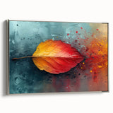 Glamorous Autumn Leaf Glam Wall Art – Luxury Modern Metallic Decor
