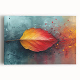 Glamorous Autumn Leaf Glam Wall Art – Luxury Modern Metallic Decor