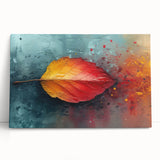 Glamorous Autumn Leaf Glam Wall Art – Luxury Modern Metallic Decor