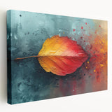 Glamorous Autumn Leaf Glam Wall Art – Luxury Modern Metallic Decor