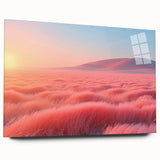 Glamorous Pink Desert Landscape Wall Art – Chic Modern Luxury Decor