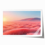 Glamorous Pink Desert Landscape Wall Art – Chic Modern Luxury Decor