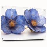 Glamorous Blue Floral Wall Art – Chic Luxury Botanical Decor