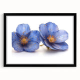 Glamorous Blue Floral Wall Art – Chic Luxury Botanical Decor