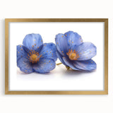 Glamorous Blue Floral Wall Art – Chic Luxury Botanical Decor