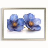 Glamorous Blue Floral Wall Art – Chic Luxury Botanical Decor