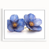 Glamorous Blue Floral Wall Art – Chic Luxury Botanical Decor