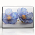 Glamorous Blue Floral Wall Art – Chic Luxury Botanical Decor