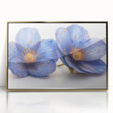 Glamorous Blue Floral Wall Art – Chic Luxury Botanical Decor
