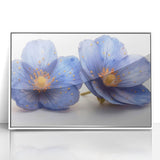 Glamorous Blue Floral Wall Art – Chic Luxury Botanical Decor