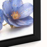 Glamorous Blue Floral Wall Art – Chic Luxury Botanical Decor