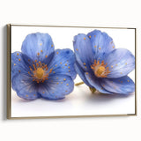 Glamorous Blue Floral Wall Art – Chic Luxury Botanical Decor