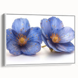 Glamorous Blue Floral Wall Art – Chic Luxury Botanical Decor