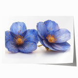 Glamorous Blue Floral Wall Art – Chic Luxury Botanical Decor