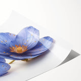 Glamorous Blue Floral Wall Art – Chic Luxury Botanical Decor