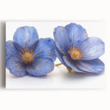 Glamorous Blue Floral Wall Art – Chic Luxury Botanical Decor