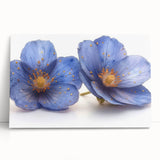 Glamorous Blue Floral Wall Art – Chic Luxury Botanical Decor