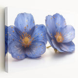 Glamorous Blue Floral Wall Art – Chic Luxury Botanical Decor
