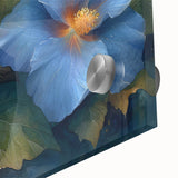 Elegant Blue Flower Glam Wall Art – Luxury Botanical Glam Decor