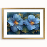 Elegant Blue Flower Glam Wall Art – Luxury Botanical Glam Decor