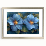 Elegant Blue Flower Glam Wall Art – Luxury Botanical Glam Decor