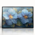 Elegant Blue Flower Glam Wall Art – Luxury Botanical Glam Decor