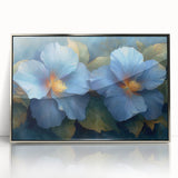 Elegant Blue Flower Glam Wall Art – Luxury Botanical Glam Decor