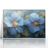 Elegant Blue Flower Glam Wall Art – Luxury Botanical Glam Decor