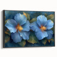 Elegant Blue Flower Glam Wall Art – Luxury Botanical Glam Decor