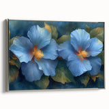 Elegant Blue Flower Glam Wall Art – Luxury Botanical Glam Decor