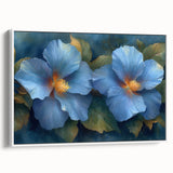 Elegant Blue Flower Glam Wall Art – Luxury Botanical Glam Decor