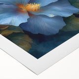 Elegant Blue Flower Glam Wall Art – Luxury Botanical Glam Decor