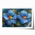 Elegant Blue Flower Glam Wall Art – Luxury Botanical Glam Decor