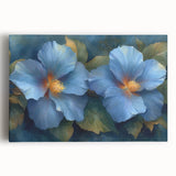 Elegant Blue Flower Glam Wall Art – Luxury Botanical Glam Decor