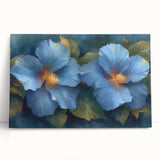 Elegant Blue Flower Glam Wall Art – Luxury Botanical Glam Decor