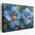 Elegant Blue Flower Glam Wall Art – Luxury Botanical Glam Decor