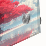 Glamorous Red Tree Wall Art – Luxury Modern Nature-Inspired Decor